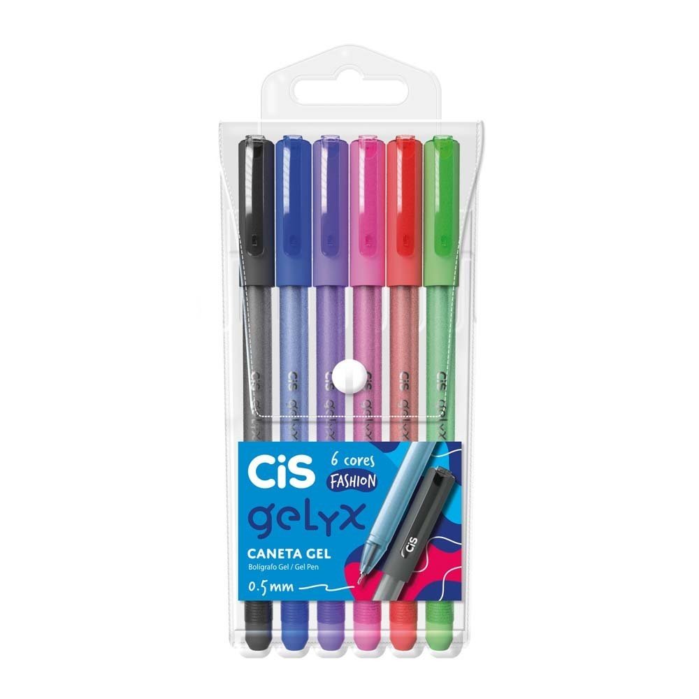 CANETA GELYX0,5 MM EST C/6 BASICAS CIS	