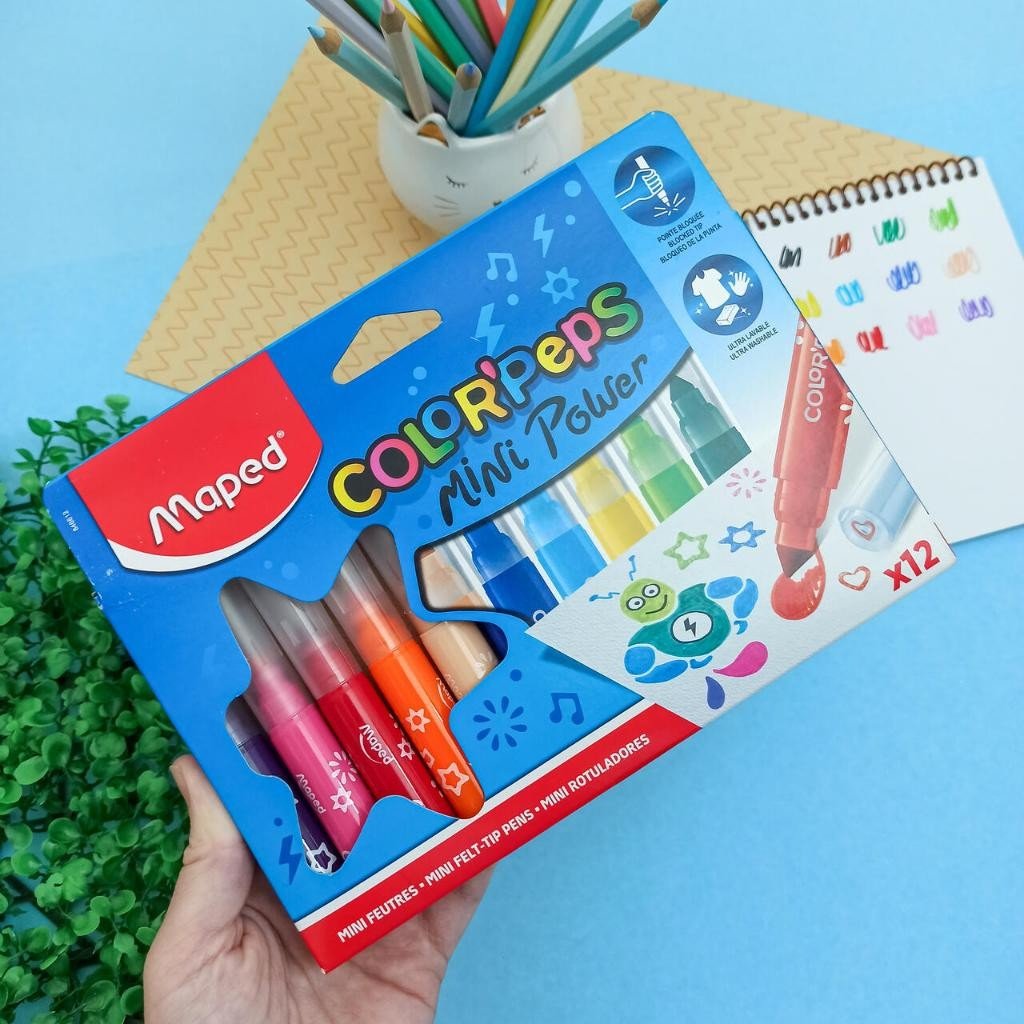 CANETA HIDROGRAFICA COLOR PEPS MINI JUMBO 12 CORES MAPED	