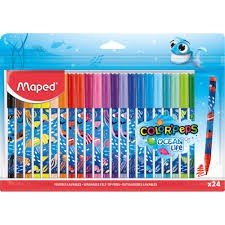 CANETA HIDROGRAFICA COLORPEPS OCEAN DECORADA C/24 CORES MAPED	