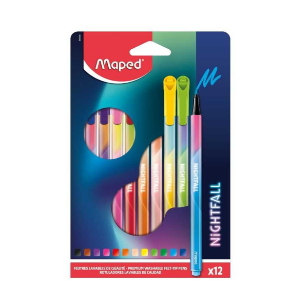 CANETA HIDROGRAFICA NIGHTFALL 12 CORES MAPED	