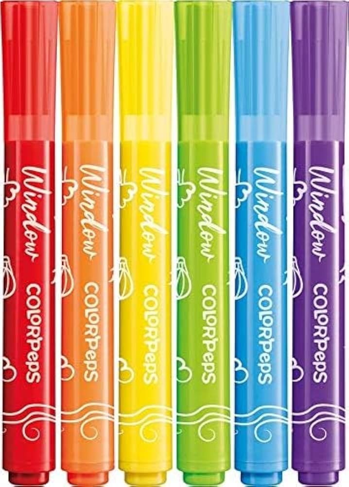 CANETA HIDROGRAFICA PARA VIDRO C/6 COLOR PEPS MAPED	