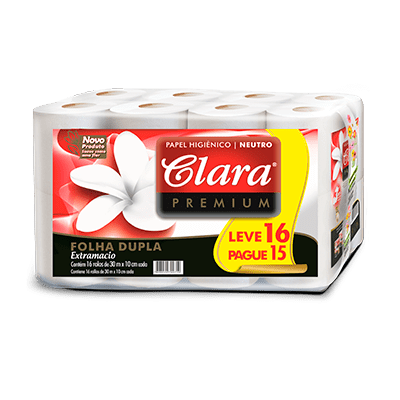 PAPEL HIGIENICO 30M FOLHA DUPLA C/16 ROLOS CLARA PREMIUM	