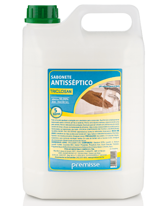 SABONETE ANTISSEPTICO COM TRICLOSAN 0,5% 5 LITROS PREMISSE	
