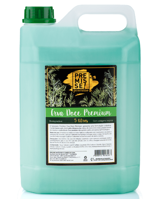 SABONETE LIQUIDO ERVA DOCE PREMIUM 5 LITROS PREMISSE	