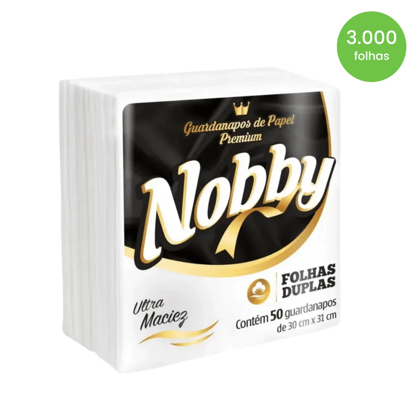 GUARDANAPO FOLHA DUPLA 30X31 COM 50 FOLHAS NOBBY