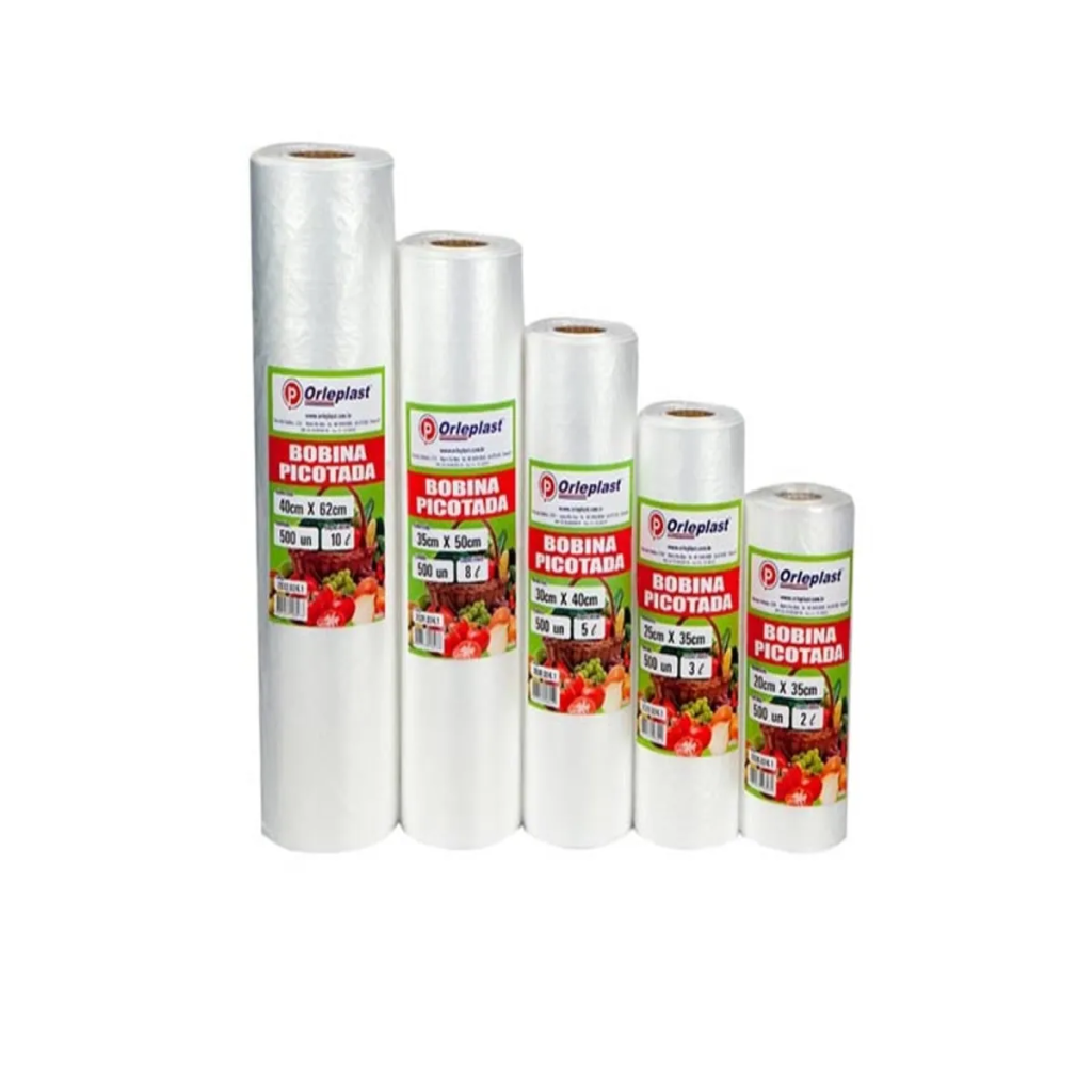 SACO BOBINA PICOTADA 40X62CM 10 LITROS C/500 UNIDADES ORLEPLAST