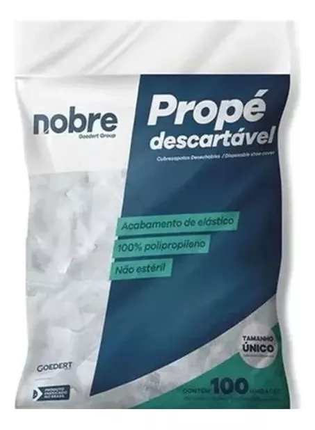 PROPE SAPATILHA DESCARTAVEL EM TNT COM 100 UNIDADES NOBRE	