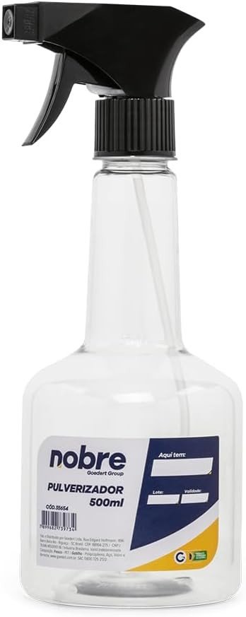 PULVERIZADOR PLASTICO TRANSPARENTE 500ML NOBRE