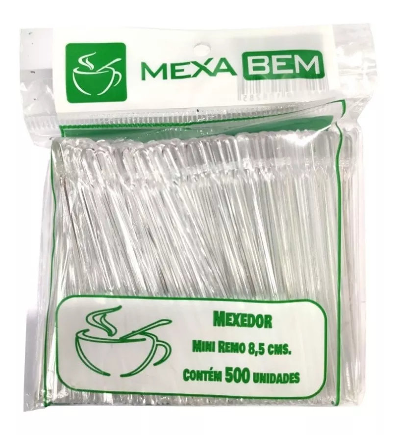 MEXEDOR DE CAFE 8,5CM CRISTAL COM 500 UNIDADES