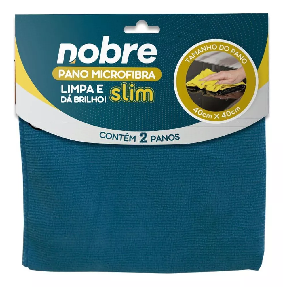 PANO DE MICROFIBRA 40X40 COM 2 UNIDADES AZUL NOBRE	
