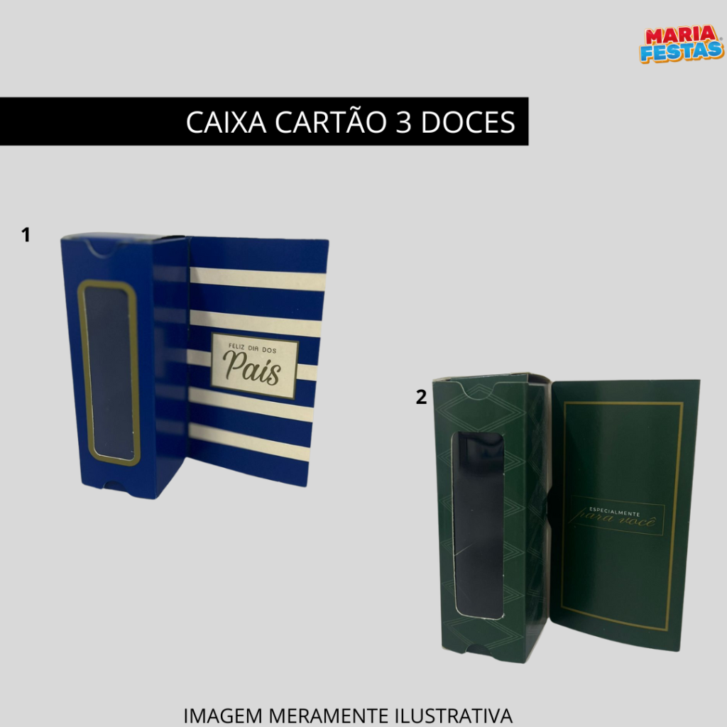 Caixa cartão 3 doces 