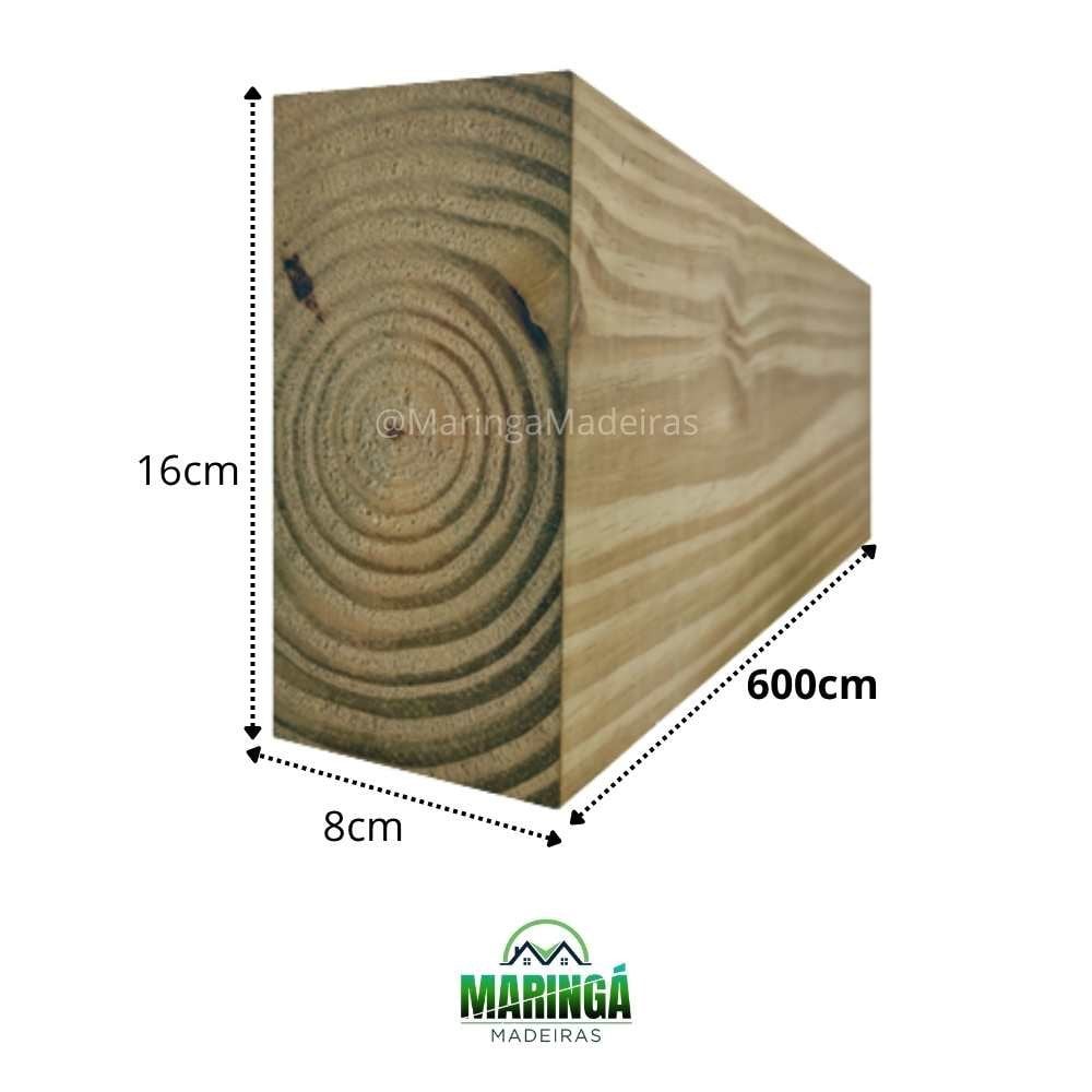 Viga 8x16x600cm De Pinus Tratado Autoclave CCA