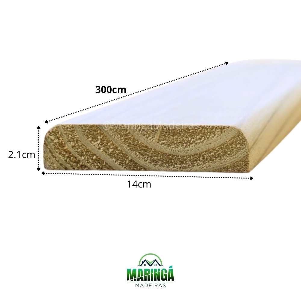 Deck 2.1x14x300cm De Pinus Tratado Autoclave CCA