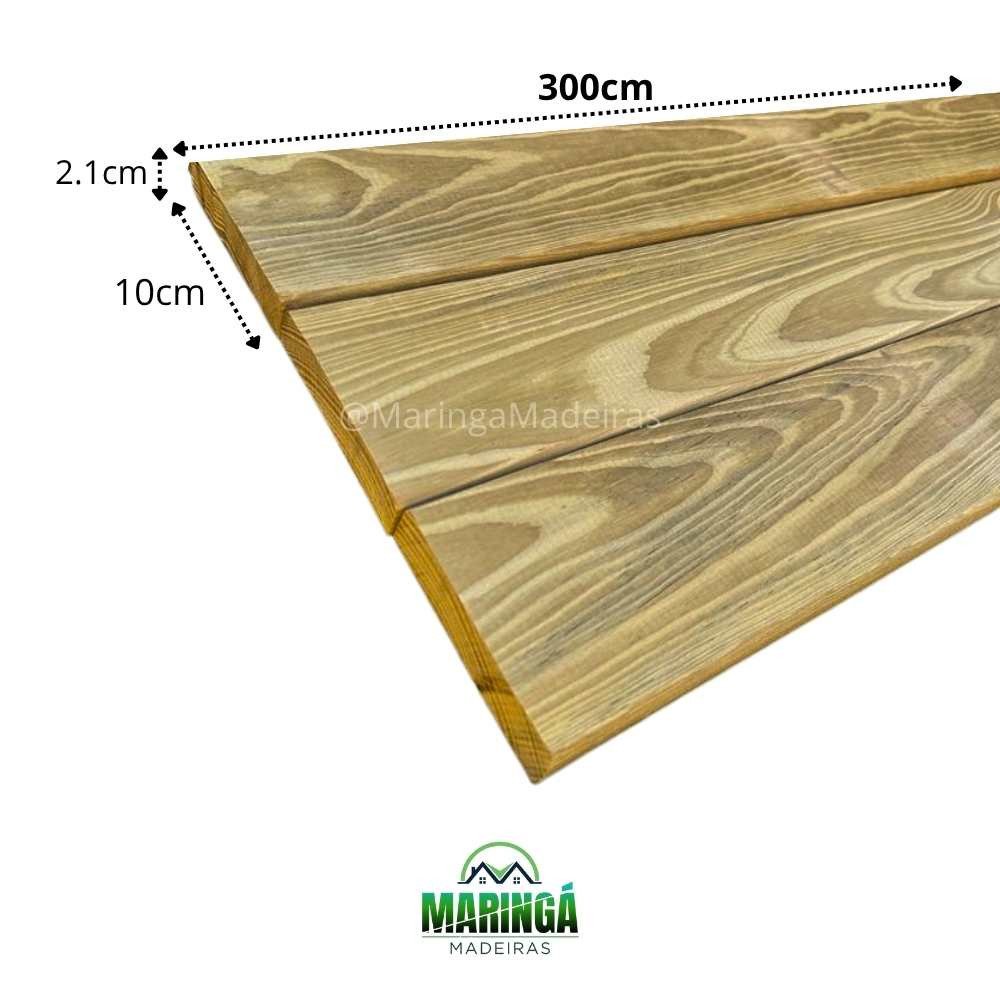 Deck *Sem nós 2.1x10x300cm De Pinus Tratado Autoclave CCA
