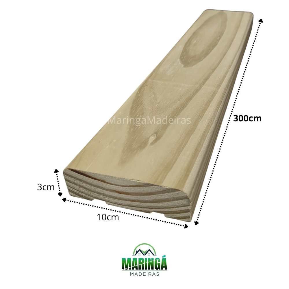 Deck 3x10x300cm De Pinus Tratado Autoclave CCA