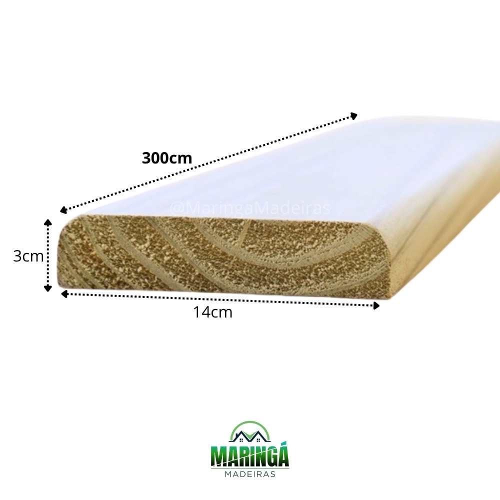 Deck 3x14x300cm De Pinus Tratado Autoclave CCA