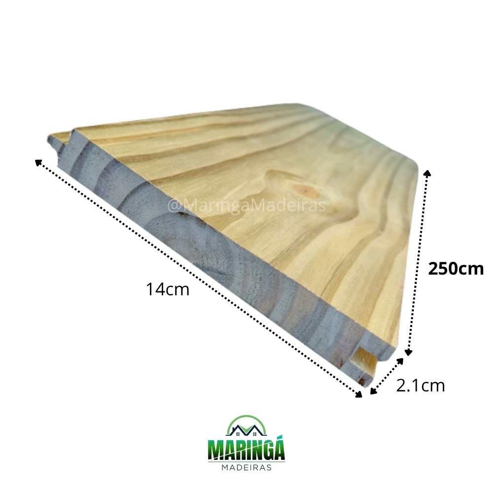 Assoalho 2.1x14x250cm De Pinus Tratado Autoclave CCA