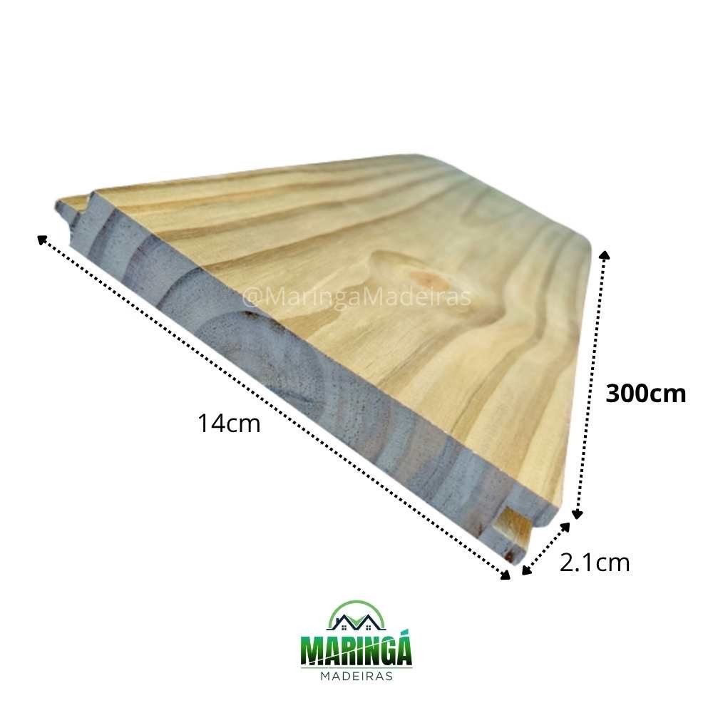 Assoalho 2.1x14x300cm De Pinus Tratado Autoclave CCA