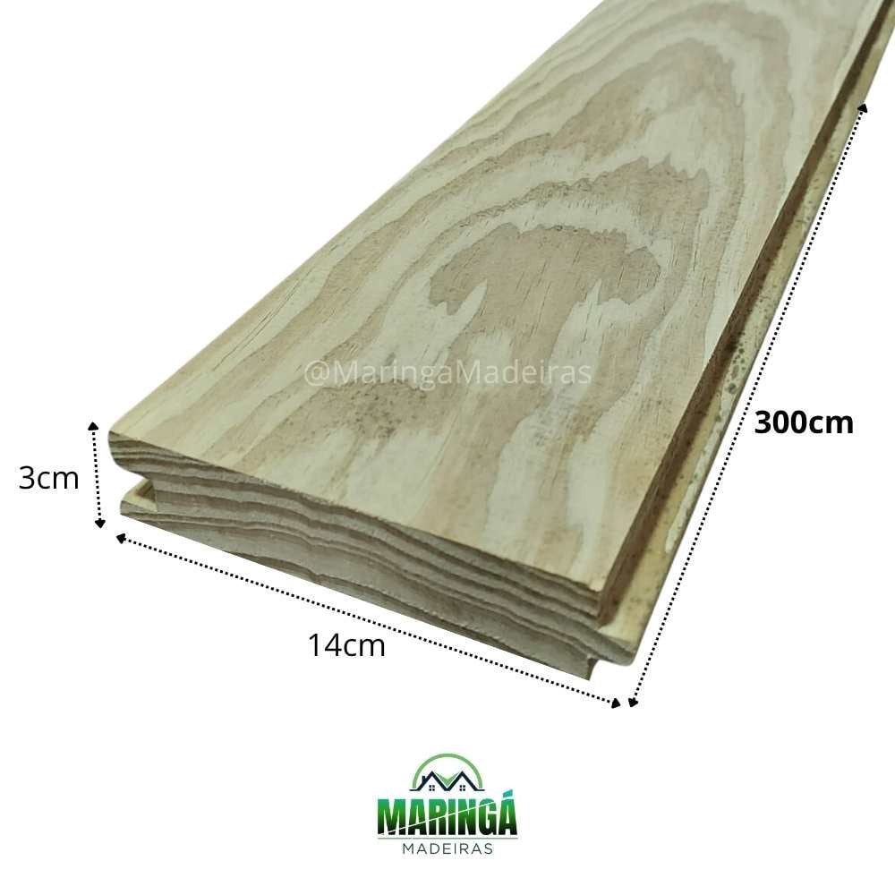 Assoalho 3x14x300cm De Pinus Tratado Autoclave CCA
