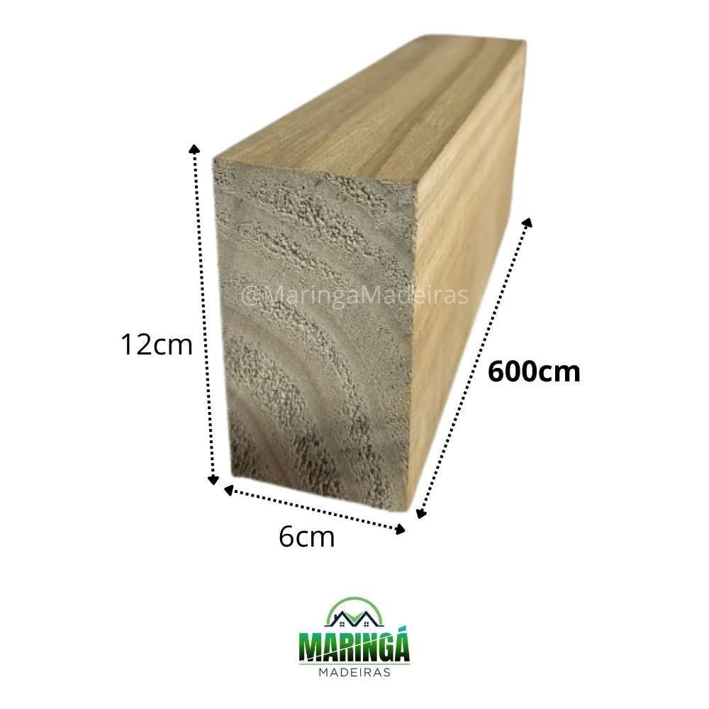 Viga 6x12x600cm De Pinus Tratado Autoclave CCA