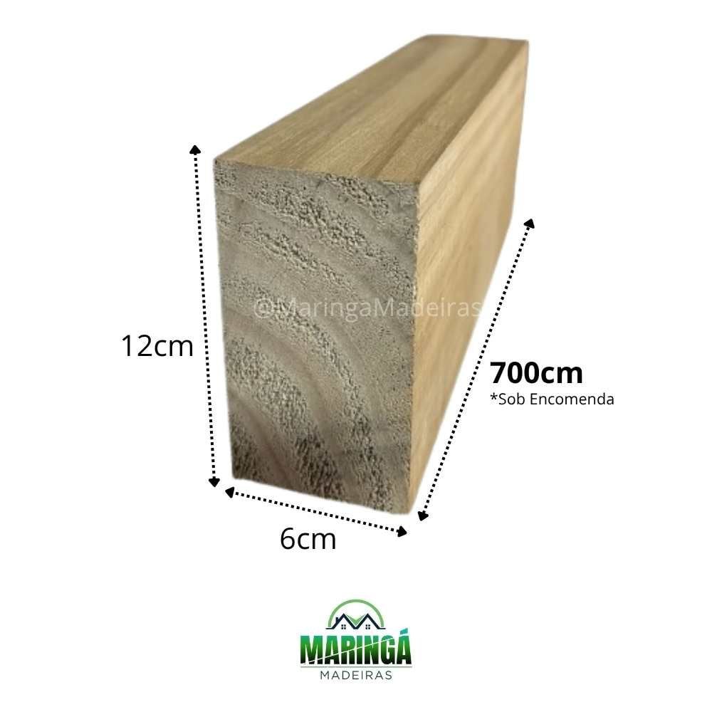 Viga 6x12x700cm De Pinus Tratado Autoclave CCA