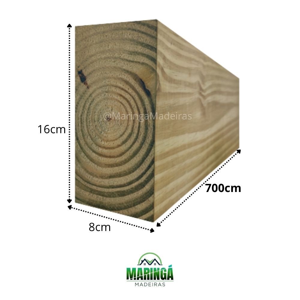 Viga 8x16x700cm De Pinus Tratado Autoclave CCA