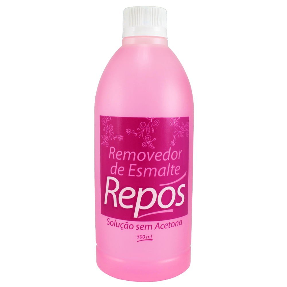 Removedor de Esmalte Repos 500ml sem Acetona (Rosa)