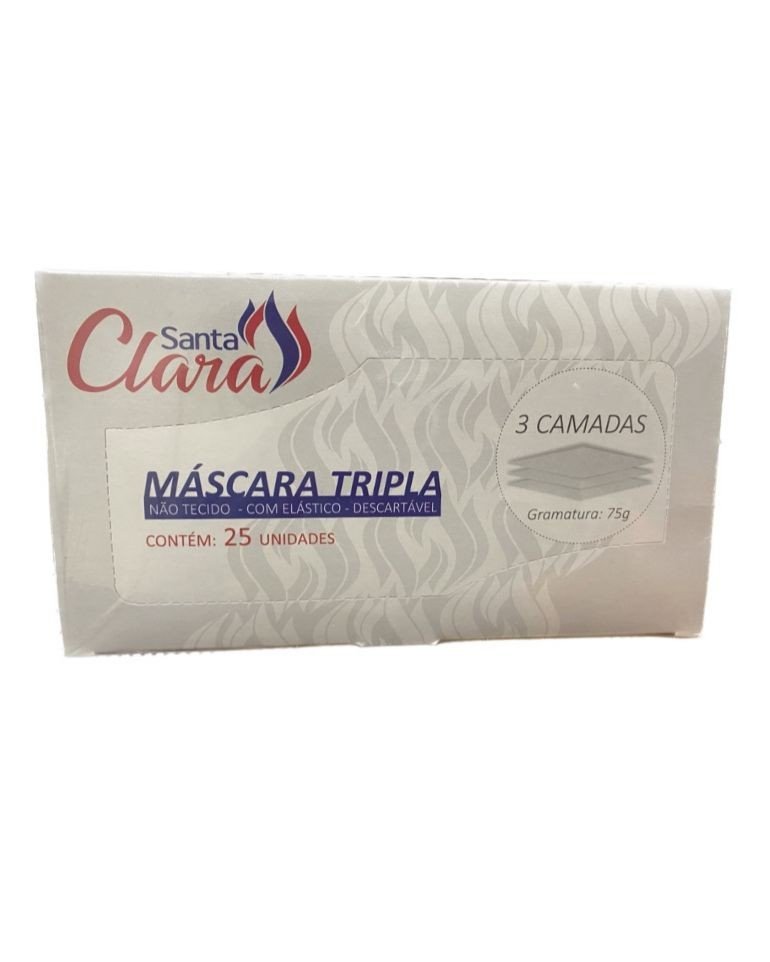 Máscara branca 25un Santa Clara