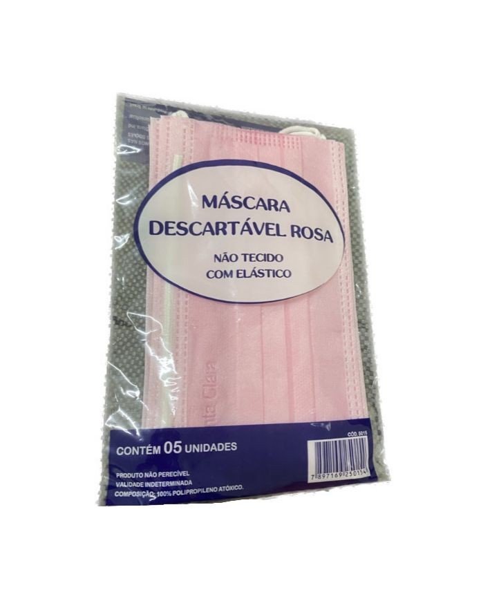 Máscara rosa 5un Santa Clara