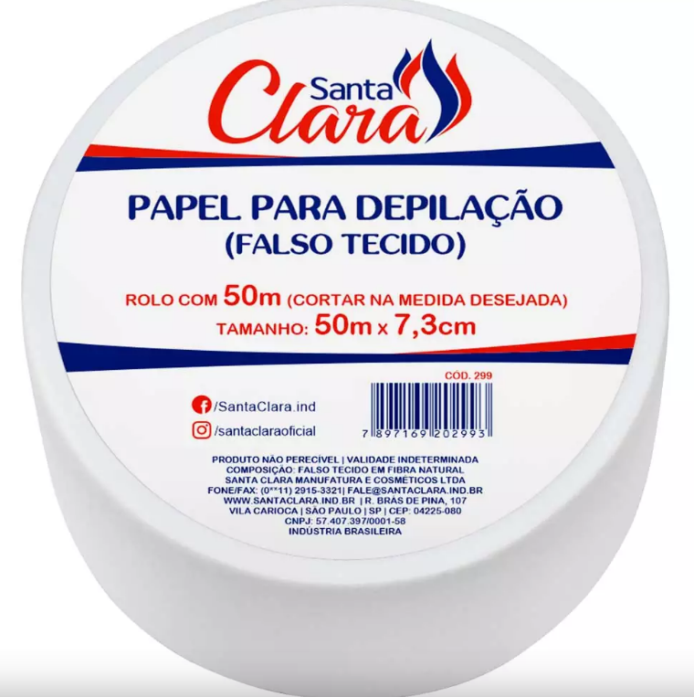 Papel para depilação 50m Santa Clara