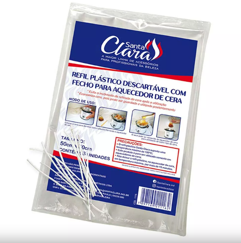 Refil Plástico descartável com fecho Santa Clara