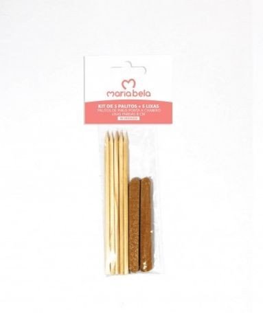 Kit de 5 palitos + 5 mini lixas Maria Bela