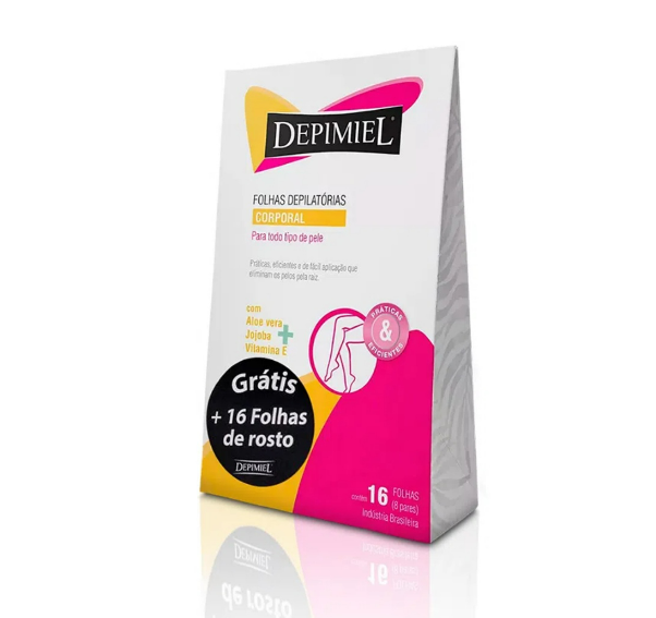 Folha depilatória Corporal 16un Depimiel