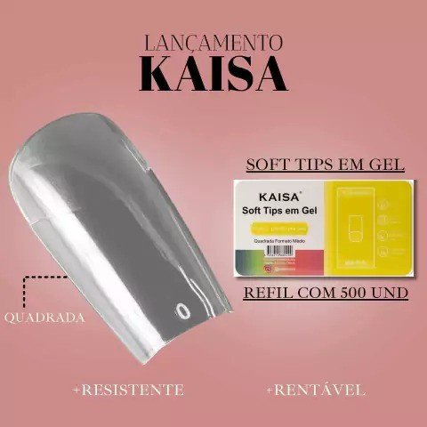 Soft Tips em GEL KAISA 500PCS- QUADRADA MÉDIA