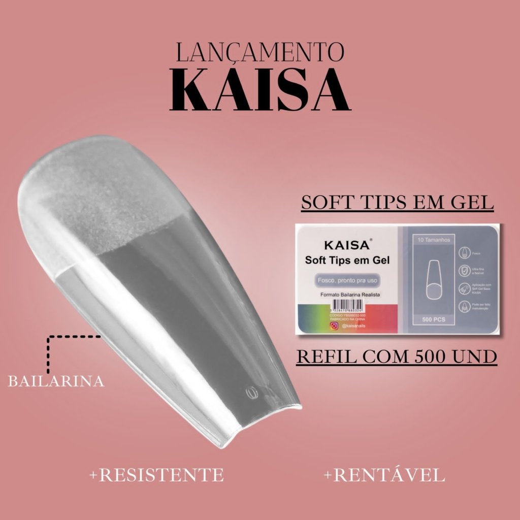 Soft Tips em GEL KAISA 500PCS- BAILARINA REALISTA
