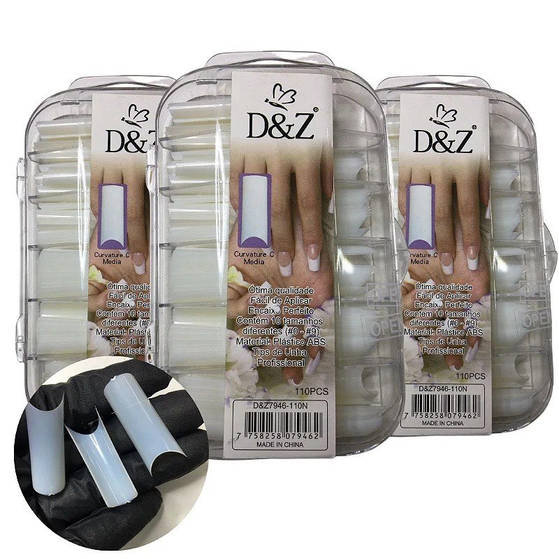 TIPS CURVATURA C 100 UNIDADES LEITOSA D&Z 
