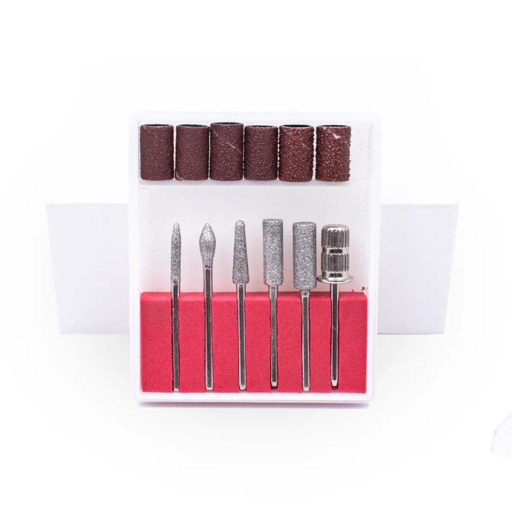 Kit 6 Brocas + Lixas para Lixadeira Profissionais Unha Gel 