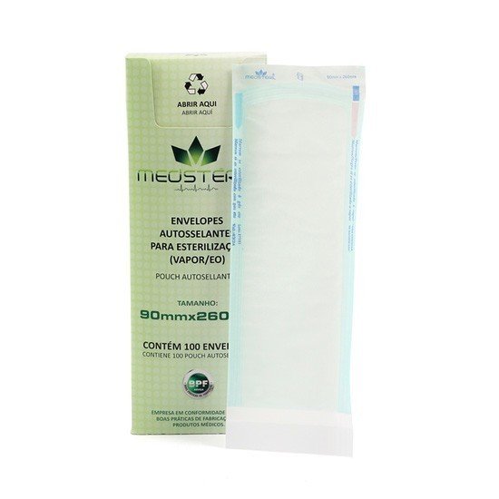 Envelope para Esterilização Autosselante 9 x 26cm - 100 Unid. - MEDSTÉRIL