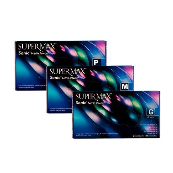 Luva Nitrílica para Procedimento Sonic Azul Cobalto - SUPERMAX