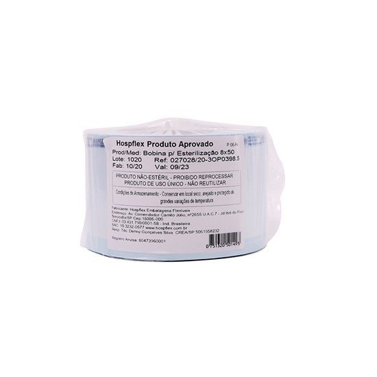 Rolo para Esterilização 8cmx50m - HospFlex