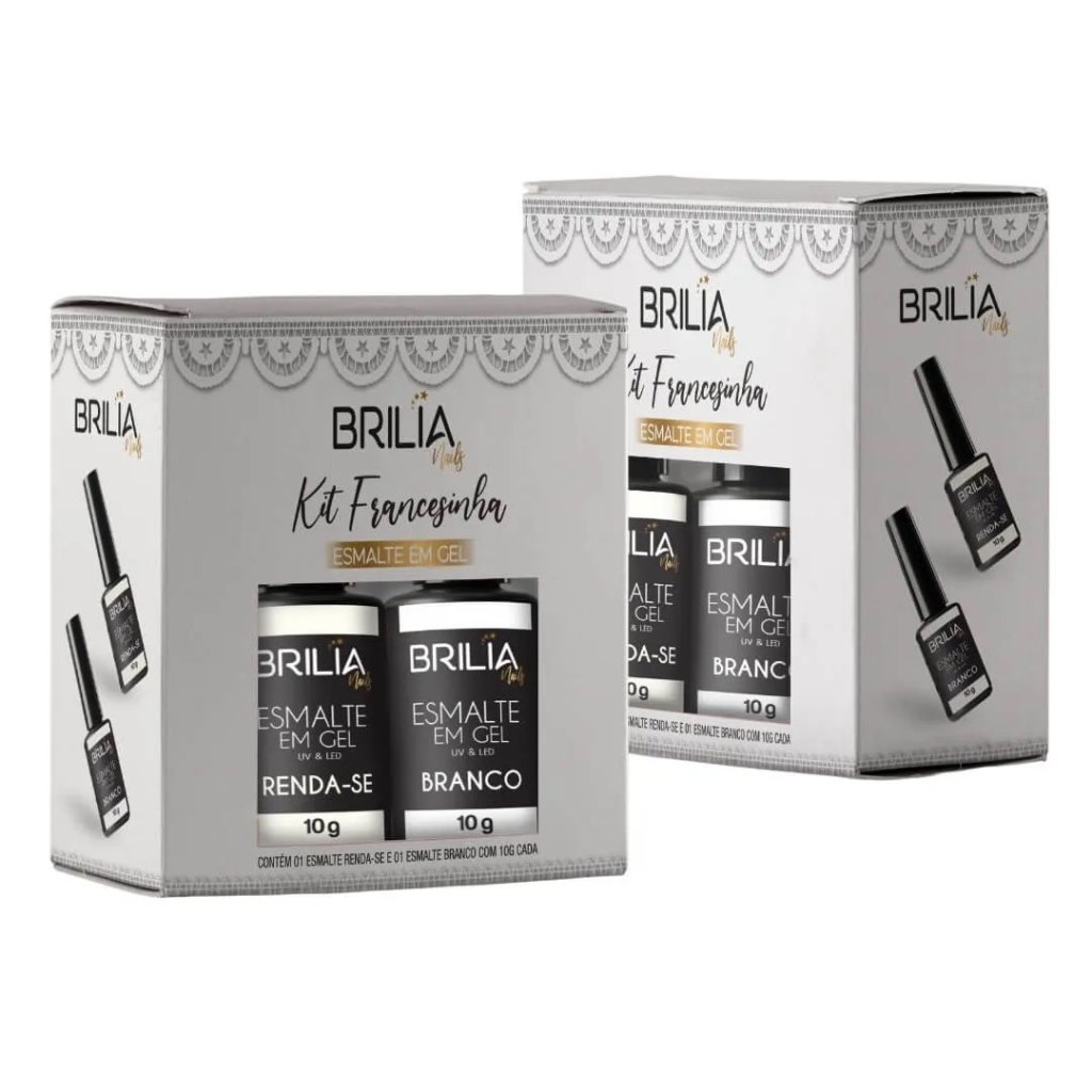 Kit Francesinha em Gel Brilia Nails, Renda-se + Branco 10g cada