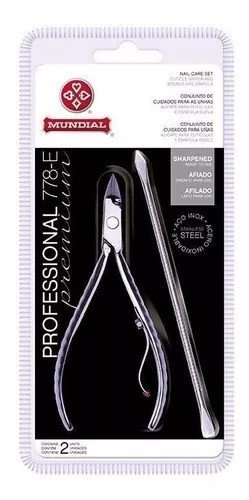 Alicate de Cutícula c/ Espátula e Palito 778-EP Inox Mundial