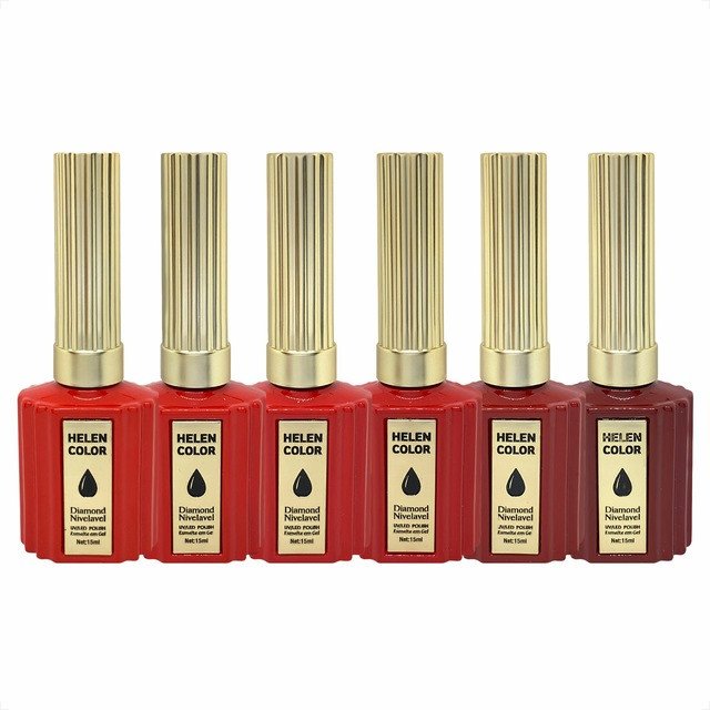 KIT ESMALTES EM GEL HELEN COLOR TONS DE VERMELHO 
