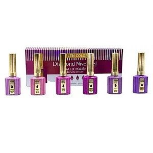 KIT ESMALTES EM GEL HELEN COLOR TONS DE ROXO