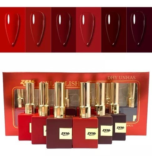 KIT ESMALTES EM ZEM TONS DE VERMELHO 