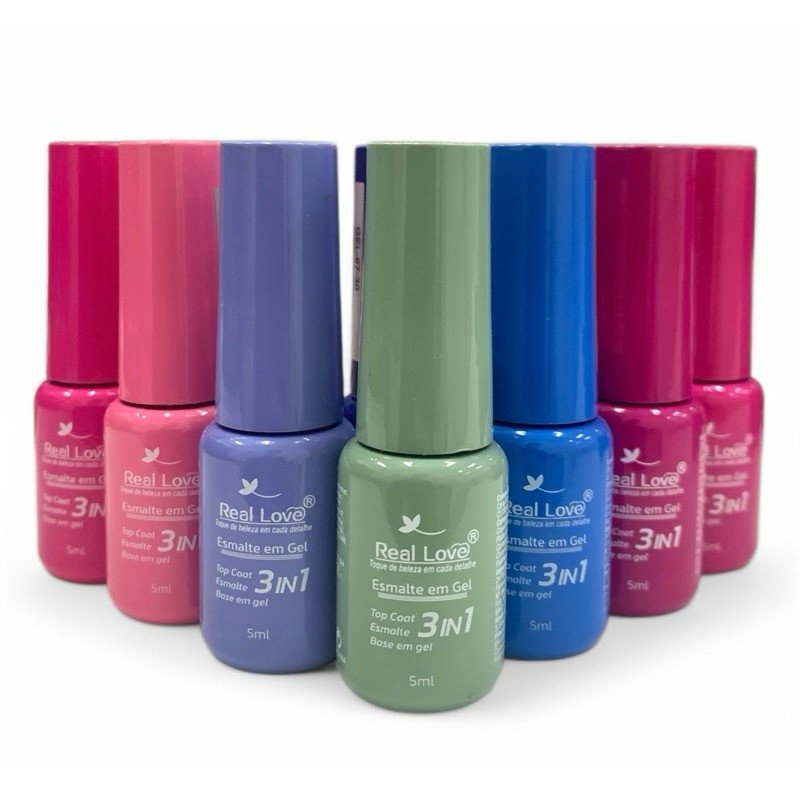 Esmalte em gel Real Love 3 em 1
