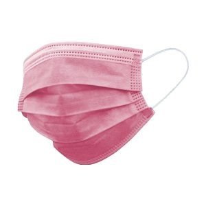 Pacote 50un mascara tripla rosa Higipratic 