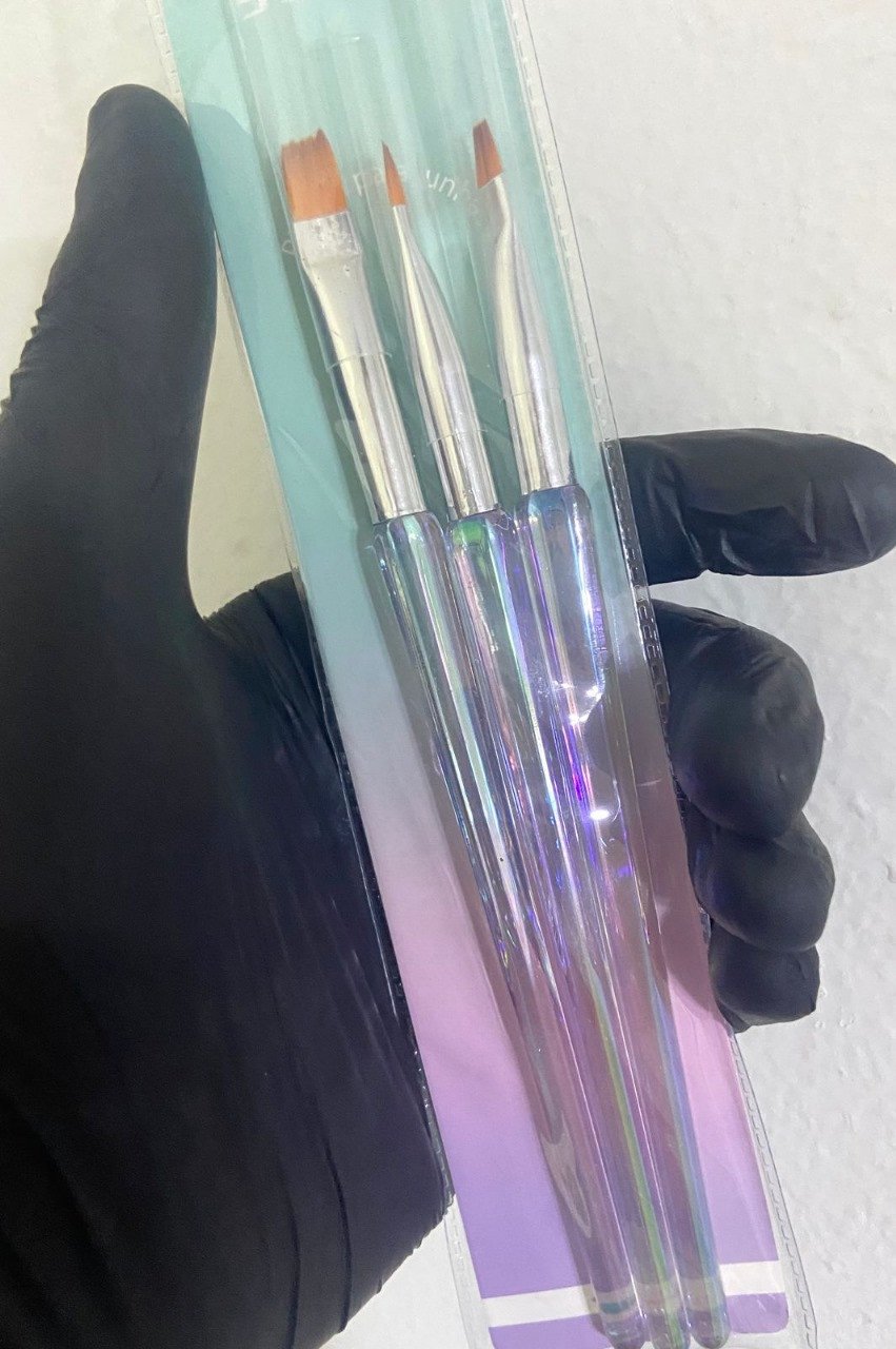 Kit 3 pinceis para gel Dafu