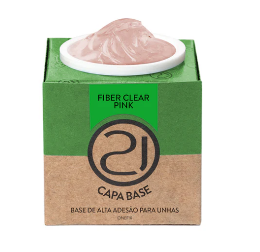 Gel capa base fiber clear pink 
