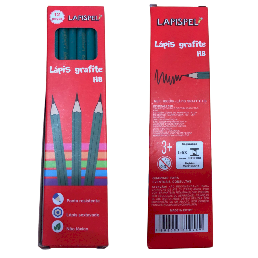 Lapis Preto Sextavado HB 12 Unidades - 800589